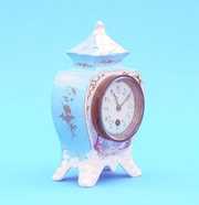 French Painted Porcelain Mantel Clock
