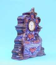 Large Cobalt Blue Porcelain Mantel Clock