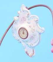 French Faience Porcelain Wall Clock