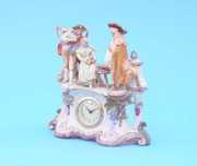 German Figural Porcelain Mantel Clock