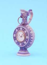 R & H Germany Cobalt Stoneware Ewer Clock