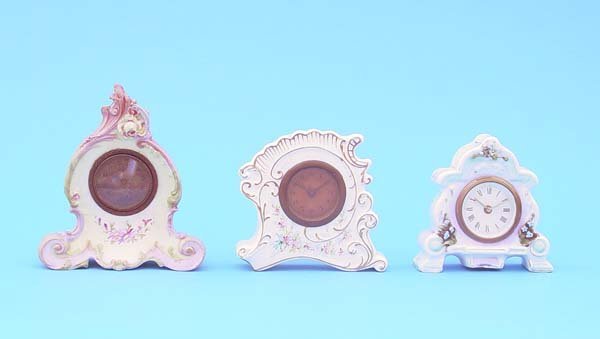 Three Small German Porcelain Clocks