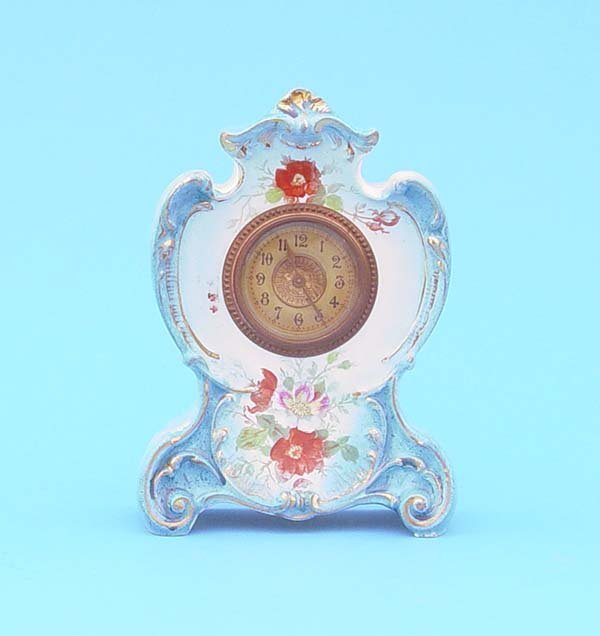Small German Porcelain Mantel Clock