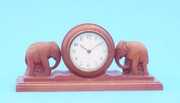 Tribal Carved Elephant Mantel Clock