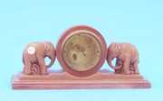 Tribal Carved Elephant Mantel Clock