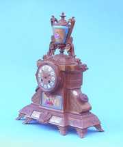 Gilt French Urn Porcelain Panel Clock