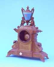 Gilt French Urn Porcelain Panel Clock