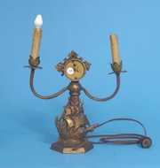 Nautical Double Lamp Figural Mantel Clock