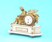 French Marble Statue Mantel Clock