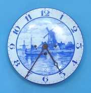 Convex Enamel Delft Blue & White Wall Clock