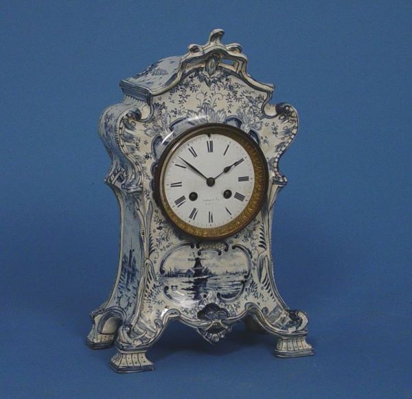 Royal Bonn Delft Porcelain Mantel Clock