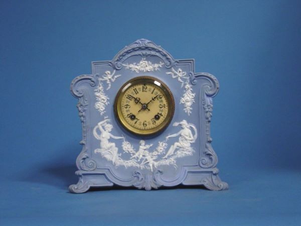 Waterbury Blue Wedgwood Mantel Clock