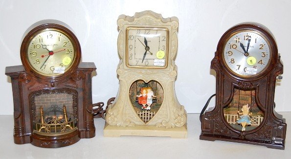 3 Mastercrafters & United Animated Elec. Clocks