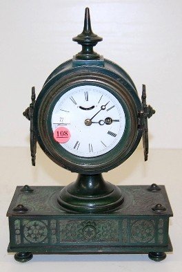 Tucker Bronze Shelf Clock, Signed S.E. Root