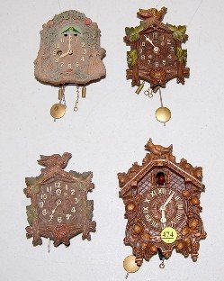 4 Keebler & Lux Pendulette Cuckoo Clocks