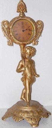 Metal Figural Cherub Novelty Clock