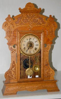Seth Thomas Large Oak Kitchen Clock With Griffins
