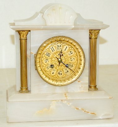 French Onyx Mantel Clock, Bailey, Banks & Biddle