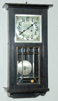 German Ebony Deco Box Clock, T & S