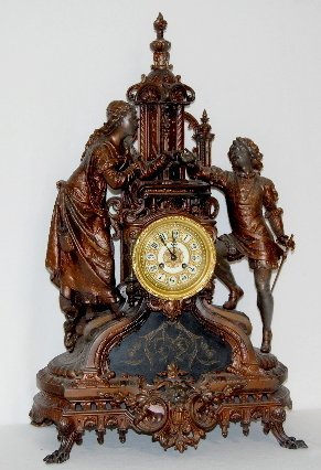 French Marti Double Statue Clock