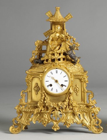 French Gilt Bronze Shelf Clock