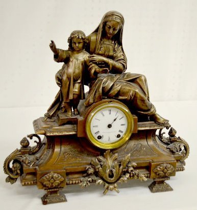 Seth Thomas & Sons Mantel Clock, Jesus & Mary