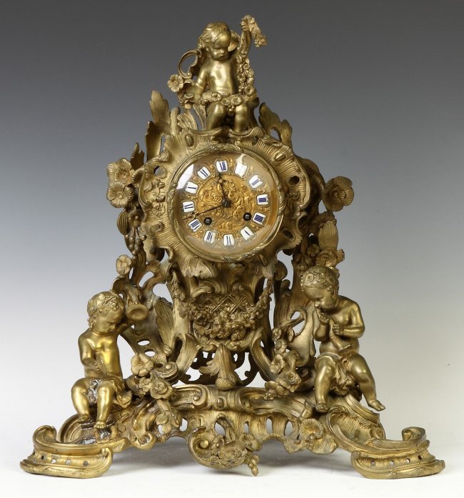 French Gilt Bronze Shelf Clock