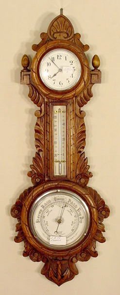 Carved French Clock / Barometer / Thermometer