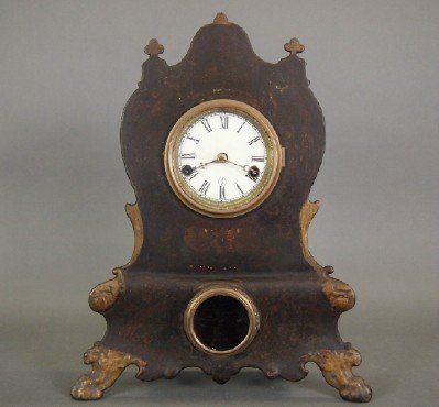 American Clock Co. Iron front shelf clock