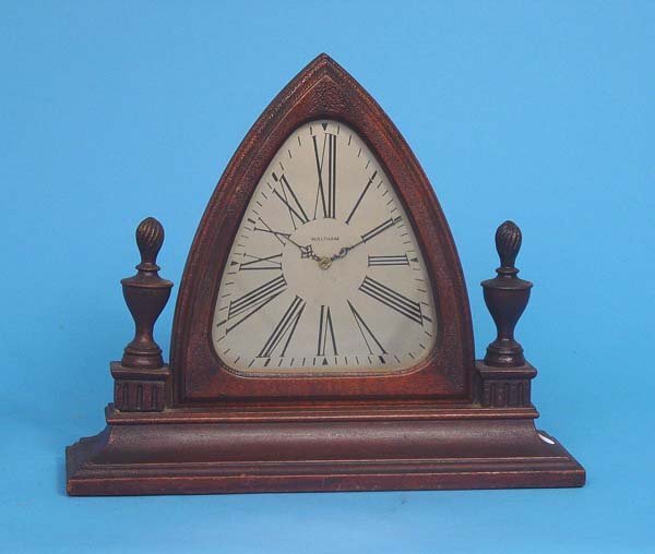 Waltham Mahogany Trapezoid Mantel Clock