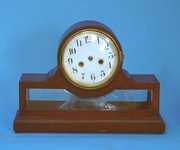 Waterbury Wood & Glass Mantel Clock As Is