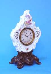 Rare Porcelain Alarm Clock Holder & Clock