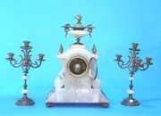 Fancy Japy Freres Onyx Mantel Clock Set