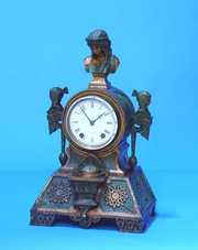 Seth Thomas & Sons Iron Egyptian Mantel Clock