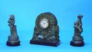 Unusual American Mantel Clock Set