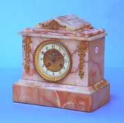 Open Escapement Variegated Onyx Mantel Clock