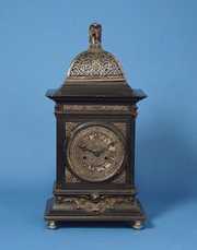 French Ebony And Silver Bracket Clock