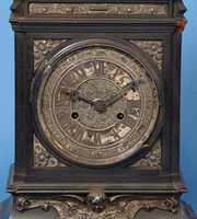 French Ebony And Silver Bracket Clock