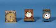 Three Small Enamel Mantel Clocks