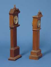 Two Miniature Grandfather Clocks