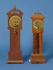 Two Miniature Grandfather Clocks