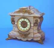 Boston Tandem Wind Onyx Mantel Clock