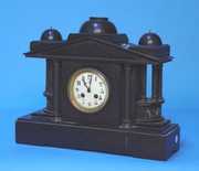 Japy Freres Black Marble Column Clock