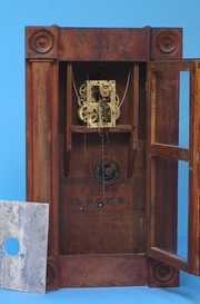 Early Miniature Flat Column Weight Clock