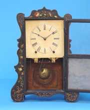 T.S. Sperry Inlayed & Stenciled Shelf Clock