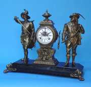 Ansonia Double Standing Statue Mantel Clock