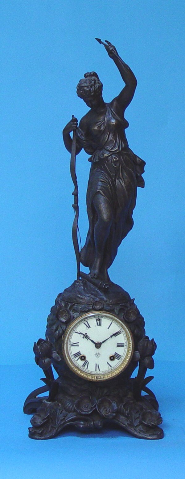 Ansonia Single Standing Statue Mantel Clock