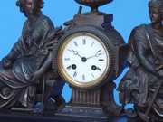 Japy Freres Double Figure Statue Mantel Clock