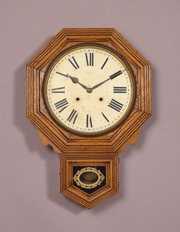 Ansonia Oak Schoolhouse Wall Clock