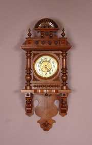 German Open Well Walnut Wall Clock